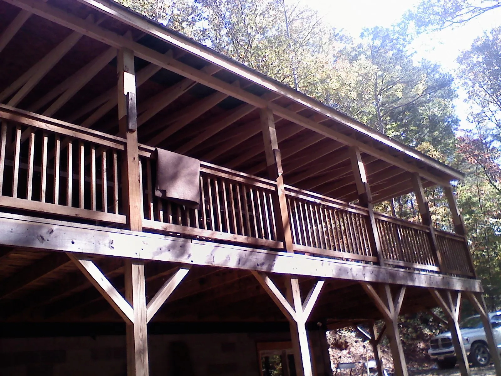 Timber framing under a new elevated porch and deck — Roof Leak Repair in Lorane by Roofing Brothers